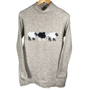 Cupcakes and Cashmere Sheep Sweater Mock Neck Knit‎ Pullover Womens XS